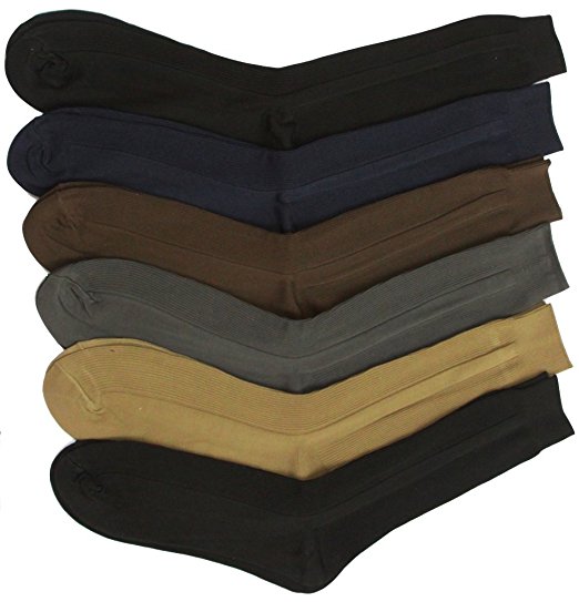 ToBeInStyle Men's Pack of 12 Solid Color Dress Socks