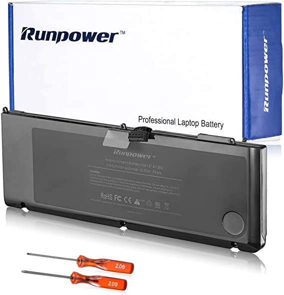 Runpower New Laptop Battery for Apple A1382 A1286 (only for Core i7 Early 2011 Late 2011 Mid 2012) Unibody MacBook Pro 15 inch[Li-Polymer]