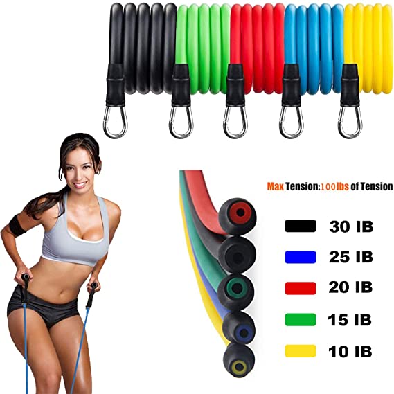 FZFR Fitness Workout Resistance Bands Set - Portable Home Gym Exercise Bands for Arms, Back, Chest, Belly, Glutes.Legs Ankle Straps for Resistance Training, Physical Therapy, Home Workouts