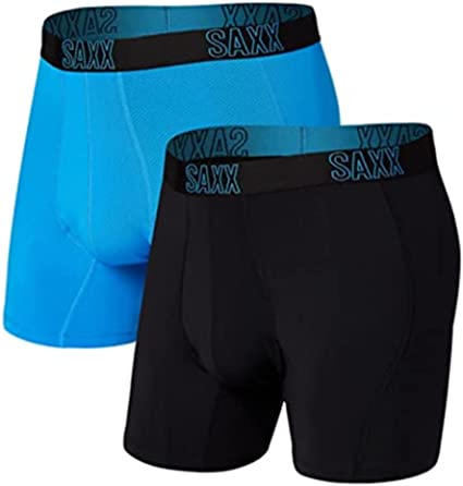 Saxx Underwear Men's Boxer Briefs – Shadow Men’s Boxer Briefs with Built-in Pouch Support – Workout Boxer