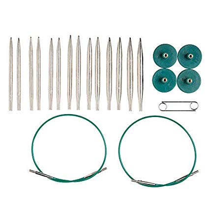 Knit Picks Options 2-3/4" Short Metal Interchangeable Knitting Needle Set (Nickel Plated)