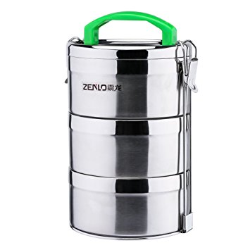 Stainless Steel Food Containers-Stacking 3 Tier Vacuum Lunch Box/Food Carrier/Bento/Food Container/Taffin 2.4L