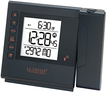 La Crosse Technology WT517 Radio-Controlled Alarm Clock with Projection Black