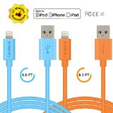 Lightning Cable 2 Pack Cambond 6ft 8 Pin Rapid Charger for iPhone 6s  6s Plus iPhone 6  6 Plus iPhone 5s 5c 5 iPad Air 2 Mini 2  3  4 iPad Pro iPad 4th iPod touch 5th Blue  Orange