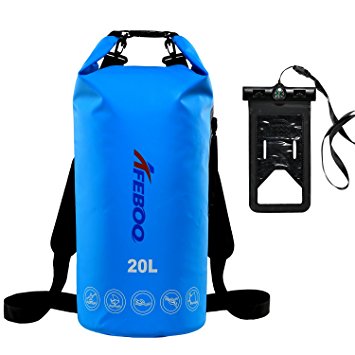 Afeboo Dry Bag with Wide Shoulder Straps, Built-in Protection Film, Cell phone case Dry Bags. Premium Waterproof bag Perfect For Kayaking,Boating,Canoeing,Fishing,Rafting,Swimming,Camping