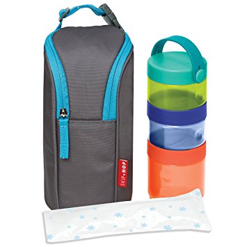 Skip Hop Grab & Go Complete Mealtime Kit, Graphite Aqua