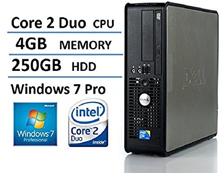 2016 Dell Optiplex 780 SFF Desktop Business Computer PC (Intel Dual-Core 2.93GHz, 4GB DDR3 Memory, 250GB HDD, DVD, Windows 7 Pro 64 Bit) (Certified Refurbished)