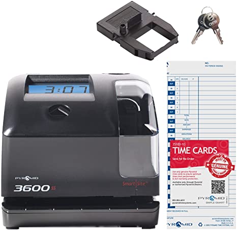 Pyramid 3600ss SmartSite Time Clock and Document Stamp - Made in USA