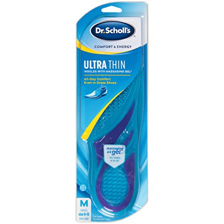 Dr. Scholl’s Comfort and Energy Ultra Thin Insoles for Men, 1 Pair, Size 8-13
