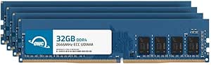 OWC 128GB (4x32GB) DDR4 2666MHz PC4-21300 CL19 2RX8 ECC Unbuffered UDIMM 1.2V 288-pin Workstation Server Memory RAM