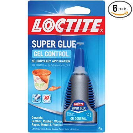 Loctite 234790-6 Super Glue Gel Control, 4-Gram Bottle, 6 Pack