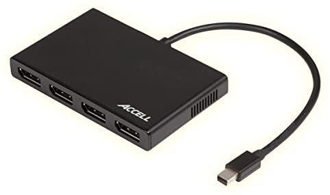 Accell mDP-4DP Multi Monitor Splitter - Mini DisplayPort 1.2 Multi-Stream Transport (MST) Hub - 1x Mini DisplayPort connector, 4x DisplayPort outputs