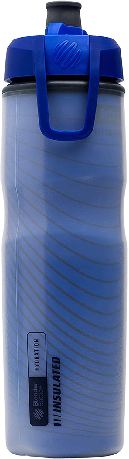 BlenderBottle Hydration Halex Insulated Squeeze Water Bottle with Straw, 24-Ounce, Blue