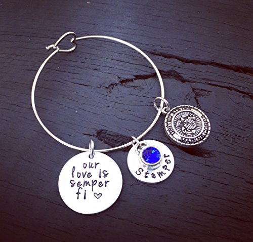 Our Love Is Semper Fi Bracelet | Marine Wife Bracelet | Marine Wife Jewelry | Marine Girlfriend Jewelry | Marine Girlfriend Bracelet | USMC Jewelry | Marine Corps Jewelry