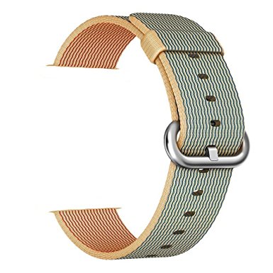 Smart Watch Band, Uitee Woven Nylon Band for Apple Watch 42mm Series 1 & 2, Uniquely and Artistically Designed Replacement Strap, Comfortably Light With Fabric-Like Feel (Gold&Royal Blue)