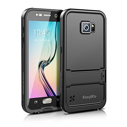 Galaxy S6 Waterproof Case,Easylife® 6.6 feet Underwater IP 68 Certified Waterproof Dirtproof Shockproof Snowproof Full Sealed Cover Case for Samsung Galaxy S6 (Black)