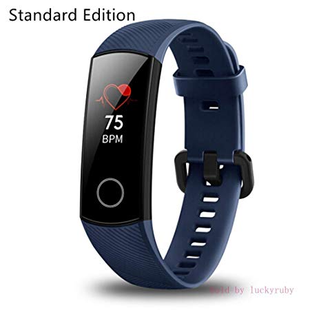 luckyruby Huawei Honor Band 4 6-Axis Inertial Heart Rate Monitor Infrared Light Wear Detection Sensor Full Touch AMOLED Color Screen Home Button All-in-One Activity Tracker 5ATM Waterproof