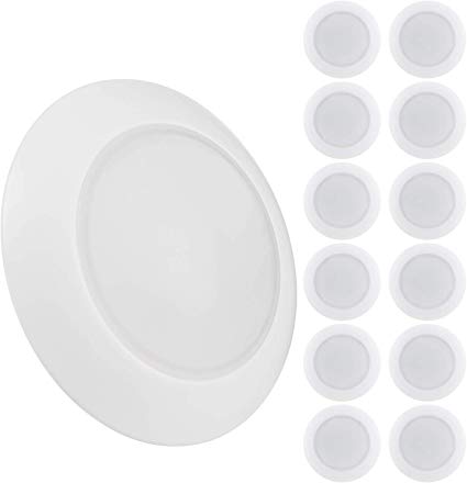 TORCHSTAR Dimmable LED Disk Light Flush Mount Recessed Ceiling Lights, 15W (85W Eqv.), Energy Star & UL-Listed, 3000K Warm White, CRI 90 , Fit for 3/4 Inch J-Box & 5/6 Inch Recessed Can, Pack of 12