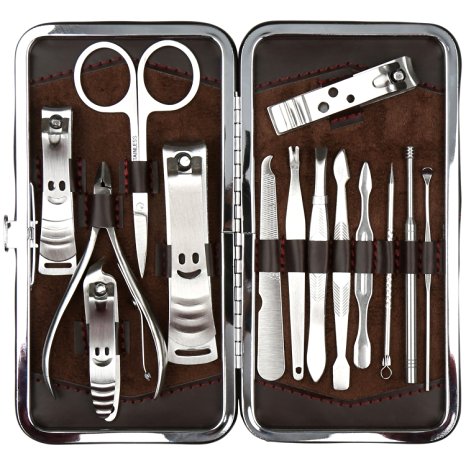 H&S® 14 Pcs Nail Care Cutter Cuticle Clippers Pedicure Manicure Grooming Tool Kit Set