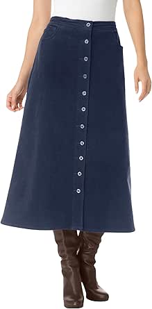 Woman Within Women's Plus Size Corduroy Skirt