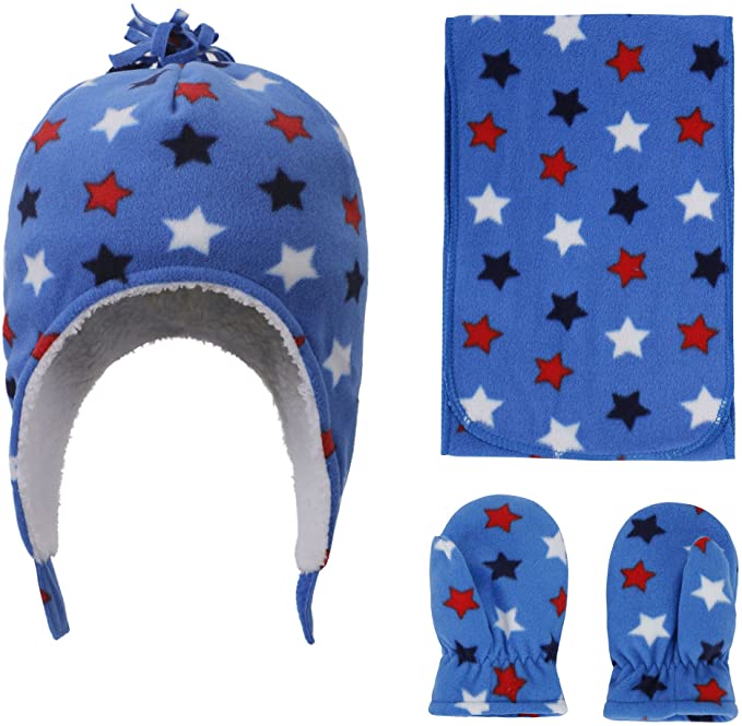 SimpliKids Sherpa Lined Kids Winter Set, Star with Thumb, M 2-4 Year