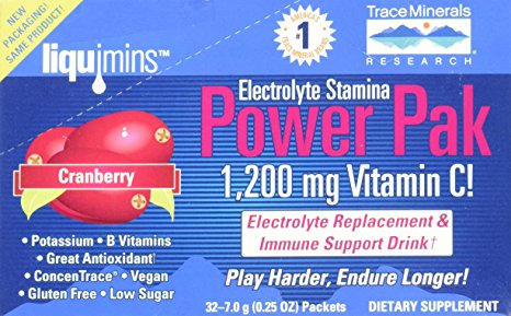 Trace Minerals Research ESPP10 - Electrolyte Stamina Power Pak, 7g 32 Count (Cranberry)