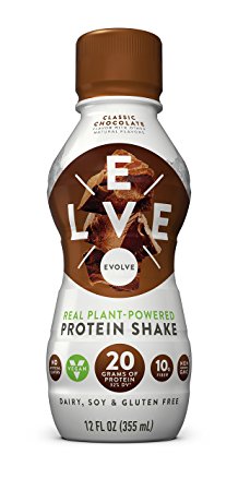 Evolve Protein Shake, Classic Chocolate, 20g Protein, 12 FL OZ, 12 count