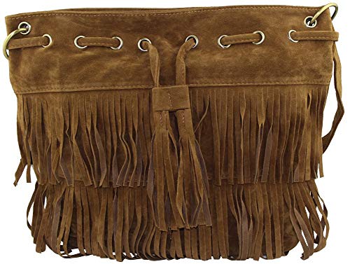 MINAKOLIFE Womens Retro Vintage Fringe Tassel Shoulder Bag Handbags Messenger Bag