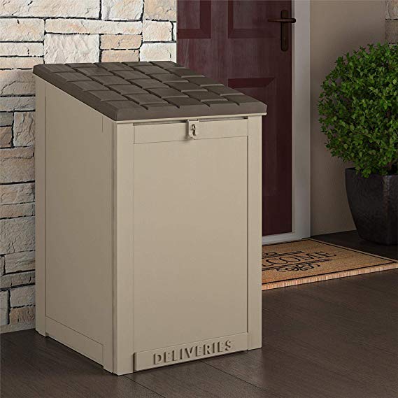 Cosco Outdoor Living BoxGuard, Large Lockable Package Delivery and Storage Box, 6.3 Cubic feet, Tan