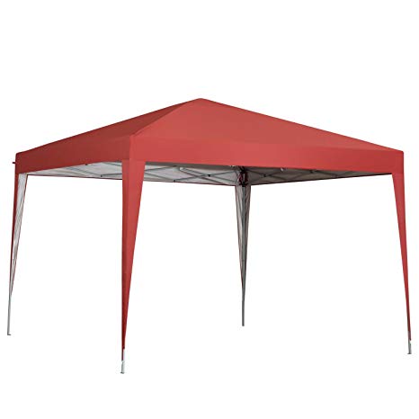 Outdoor Basic 10 x 10 ft Pop-Up Canopy Tent Gazebo for Beach Tailgating Party Red