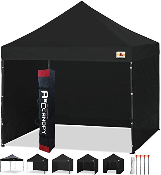 ABCCANOPY Patio 3x3 Gazebo Fully Waterproof Heavy Duty Pop Up Gazebo With 4 Walls  HandBag (black)