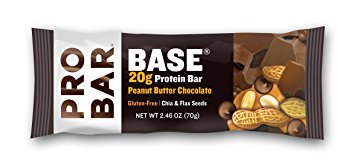 PROBAR BASE Protein Bar, Peanut Butter Chocolate, 2.46 oz (Pack of 12)