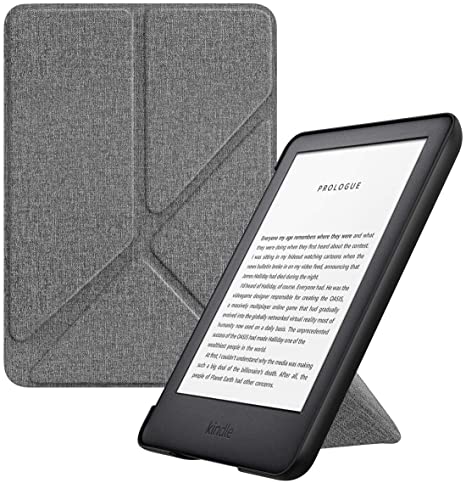 MoKo Case Fits All-New Kindle (10th Generation - 2019 Release Only), Standing Origami Shell Cover with Auto Wake/Sleep, Will Not Fit Kindle Paperwhite 10th Generation 2018 - Denim Gray