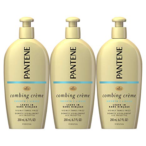 Pantene, Combing Cream, Pro-V Smooth Nutrient Boost, Tame Frizz and Block Humidity, 6.7 Fl Oz, Triple Pack