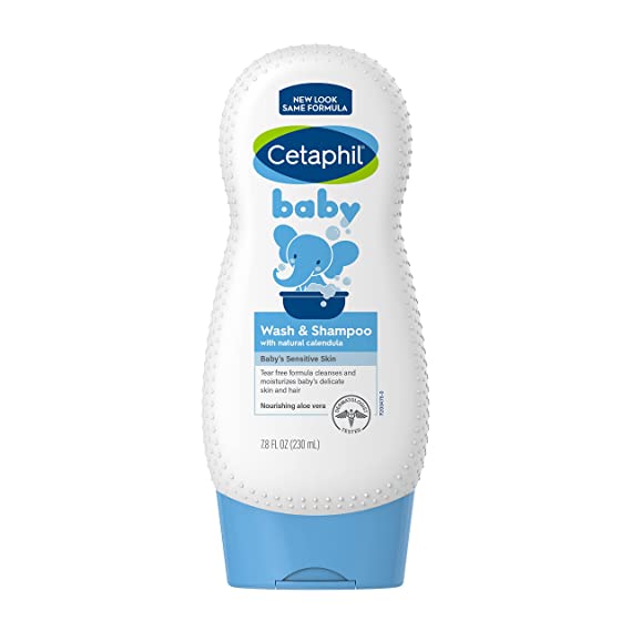 Cetaphil Baby Shampoo and Body Wash with Organic Calendula, Tear Free, Hypoallergenic, Ideal for Everyday Use, Dermatologist Tested, 7.8oz