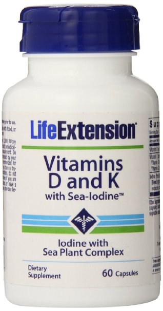 Life Extension Vitamins D and K with Sea-Iodine60 Capsules