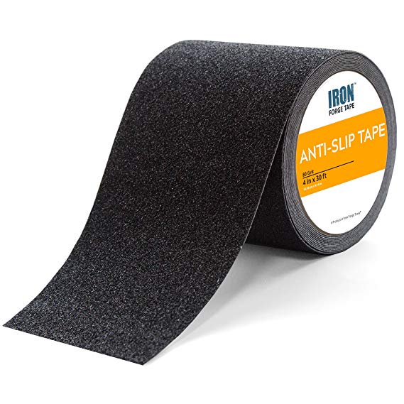 Black Anti Slip Tape - 4 Inch x 30 Foot, 80 Grit Non Slip Grip Tape