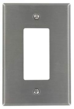 Leviton SO26 1-Gang Decora/GFCI Device Decora Wallplate, Device Mount, Stainless Steel