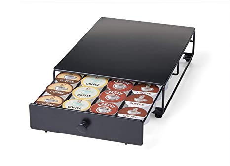 Nifty Home Products 24 Coffee Pod Capacity Storage Drawer Rolling K-Cup Holder, 12.75x8.25x3, Black
