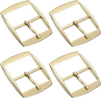 uxcell Metal Roller Buckle, Single Prong Belt Buckle Square Center Bar Buckles for Leather