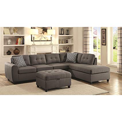 Coaster Home Furnishings 500413 Living Room Sectional Sofa, Grey