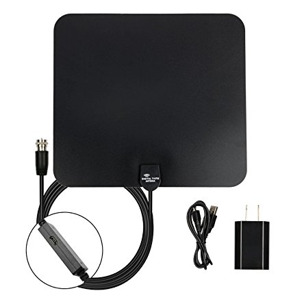 Happycamping TV Antenna 50 Mile Amplifier HDTV Indoor Antenna with Premium Materials for Reception Digital TV Antenna, Long Range Antenna for TV - 16ft Coaxial Cable