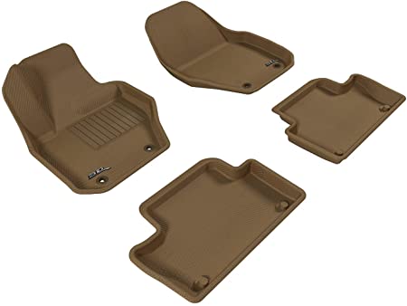 3D MAXpider L1VV01501502 All-Weather Floor Mats for Volvo XC60 2010-2017 Custom Fit Car Floor Liners, Kagu Series (1st & 2nd Row, Tan)