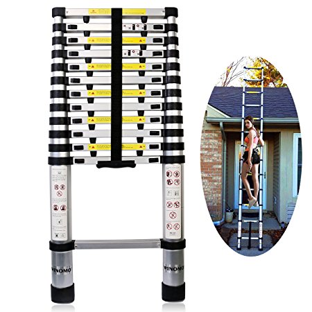 WINOMO Aluminum Telescoping Ladder Folding Extension Ladder Length up to 12.5 Feet