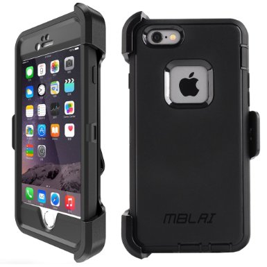 iPhone 6S Case, iPhone 6 Case 4 Layer Cover Built-in Screen Protector Heavy Duty Rugged Shorkproof Waterproof DustProof Drop protection With Kickstand for iphone 6s case black