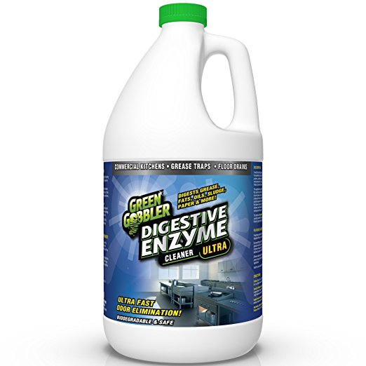 Green Gobbler Enzyme Drain Cleaner | Controls Foul Odors & Breaks Down  Grease, Paper, Fat & Oil in Sewer Lines, Septic Tanks & Grease Traps | 1  Gallon