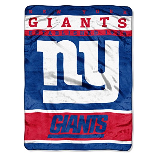 NFL New York Giants Plush Raschel Blanket, 60 x 80-Inch