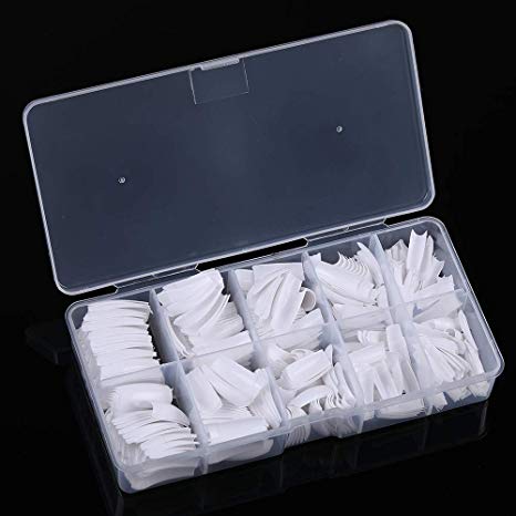 Yimart 500pcs White French Acrylic Style Artificial False Nails Tips With Box (White)
