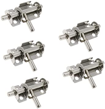 Rannb Slide Bolt Latch Stainless Steel Security Guard Door Latch -Pack of 5
