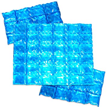 Thermos Ice Mats Set - 3 Reusable Thermos Ice Packs (One 36 Cube Mat (17x12), Two 12 Cube Mats (11x6))